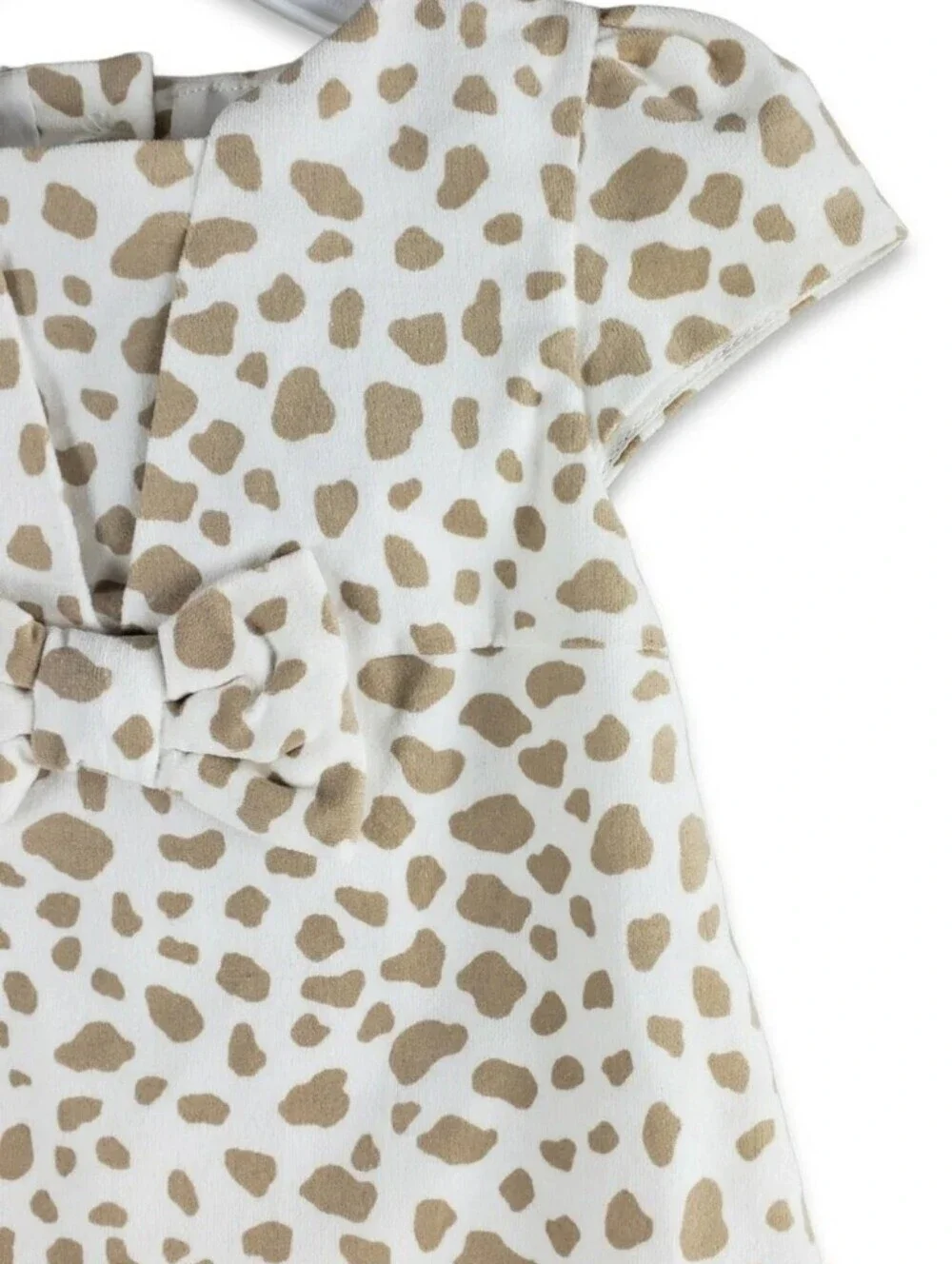 Gymboree Girls Toddler Lined Dress with Bow Ivory Leopard Print 4T